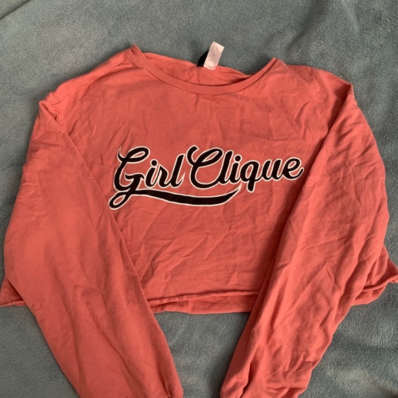 ‘girl clique’ long sleeve crop top - Picture 1 of 3